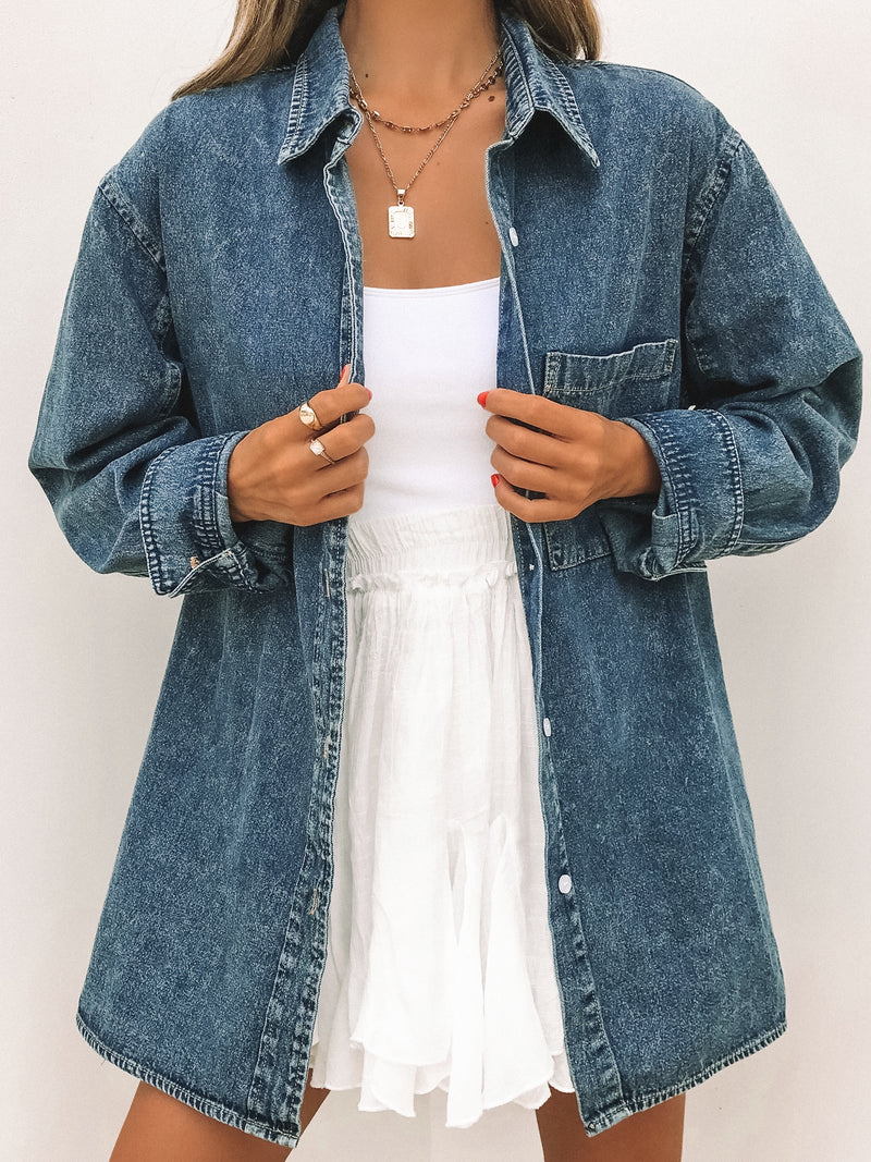 Play by the Rules Denim Button Down