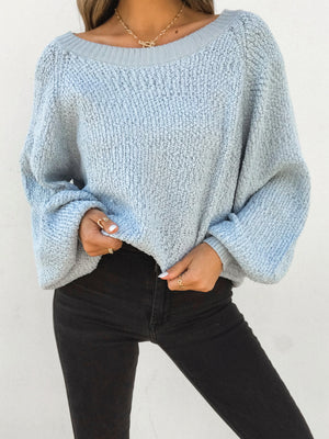 Delicate Knit Sweater in Blue - Stitch And Feather