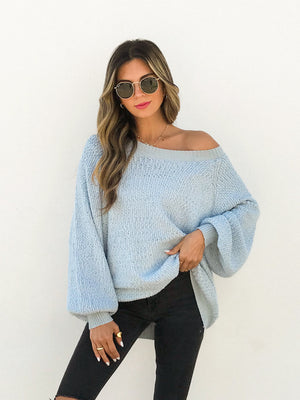 Delicate Knit Sweater in Blue - Stitch And Feather