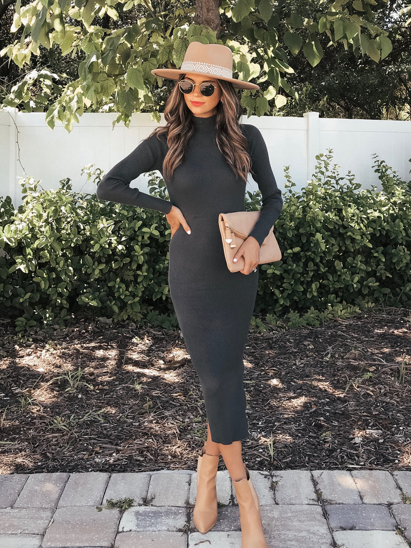 Hunter Ribbed Midi Dress - Stitch And Feather