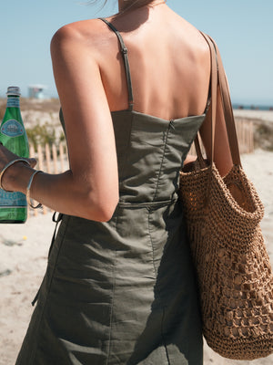 Counting on Sunshine Mini Dress in Olive - Stitch And Feather