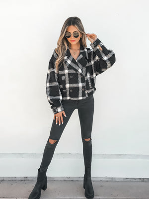 Been Busy Plaid Jacket in Black - Final Sale - Stitch And Feather