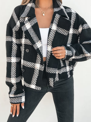 Been Busy Plaid Jacket in Black - Final Sale - Stitch And Feather