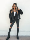 Stop and Stare Sherpa Jacket in Black - Stitch And Feather