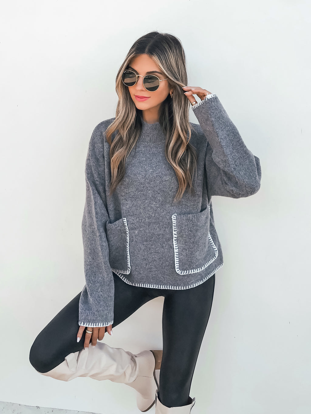 Invite Only Knit Sweater - Stitch And Feather