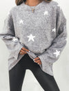 Starry Eyes Oversized Sweater in Grey - Stitch And Feather