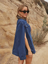 Aspen Denim Cape Jacket - Stitch And Feather