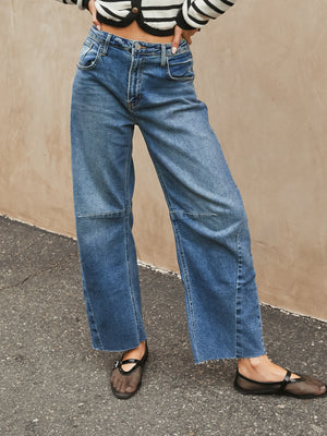 Trendsetter Barrel Jeans in Med Wash - Stitch And Feather