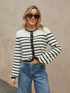 Hadley Stripe Button Sweater - Stitch And Feather