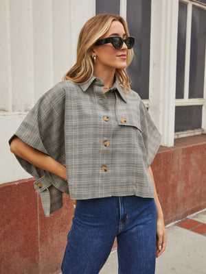 On the Town Plaid Cape Top - Stitch And Feather