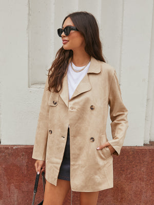 Moment in Time Suede Trench Coat - Stitch And Feather