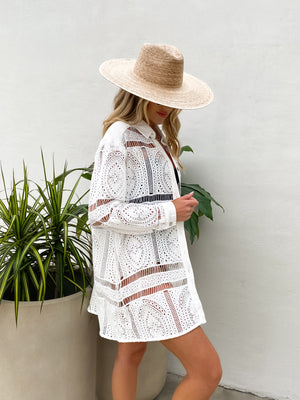 Coastal Crochet Button Down - Final Sale - Stitch And Feather