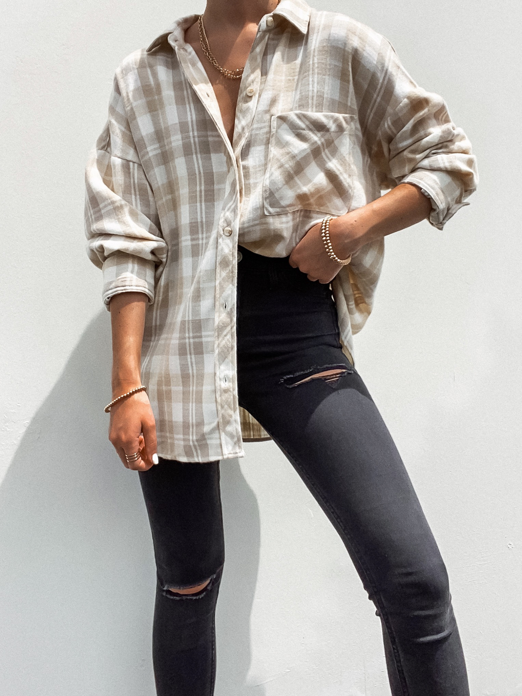 Creme Brulee Plaid Flannel - Stitch And Feather
