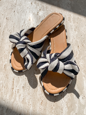 Rachael Knot Slides in Black - Stitch And Feather