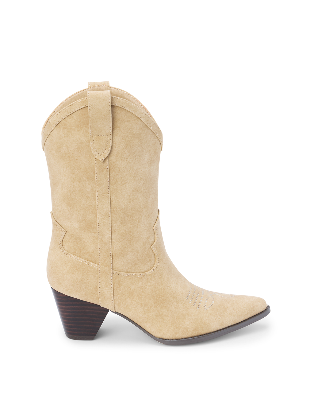 Benji Western Boot in Natural - Stitch And Feather