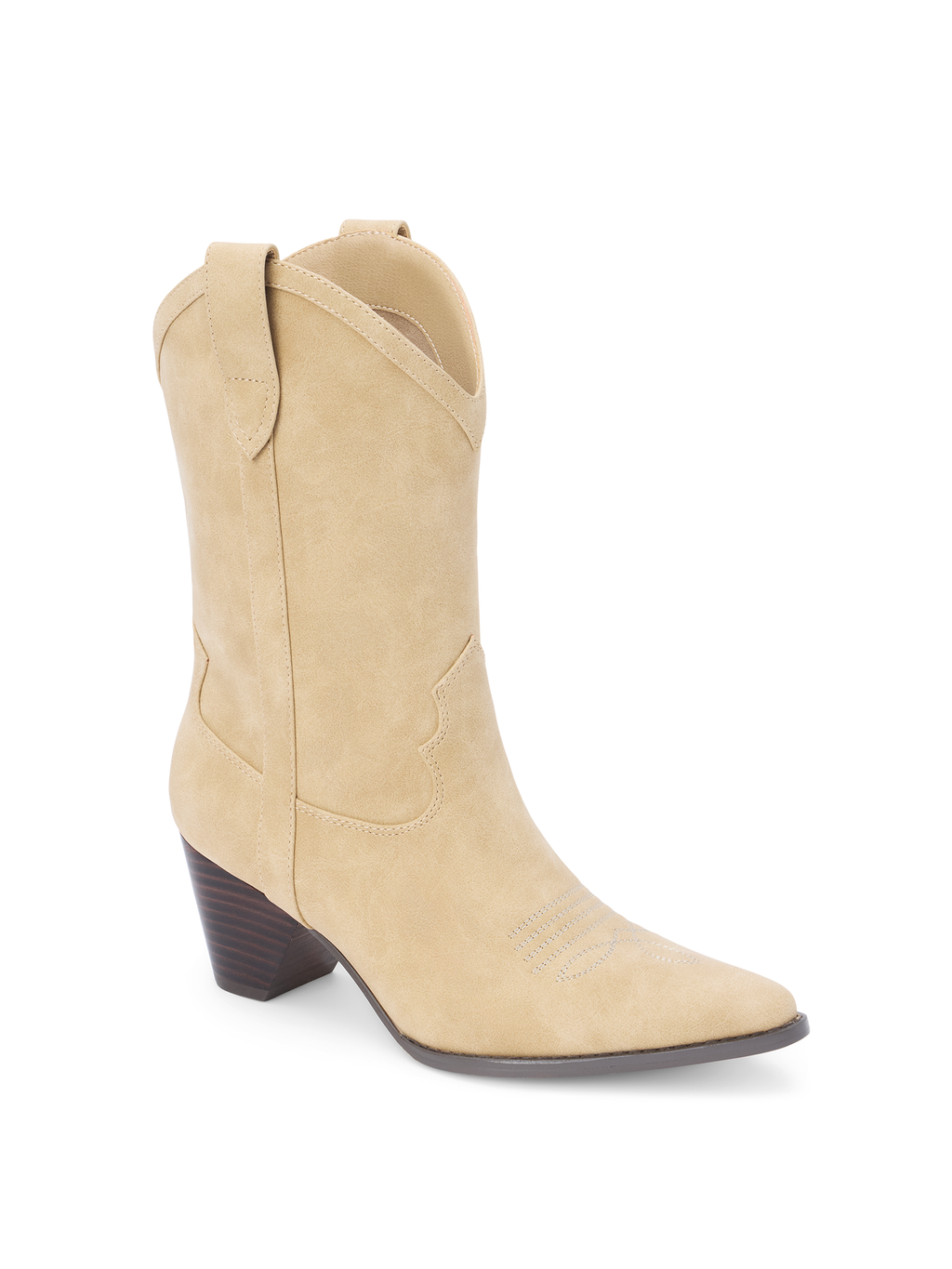 Benji Western Boot in Natural - Stitch And Feather
