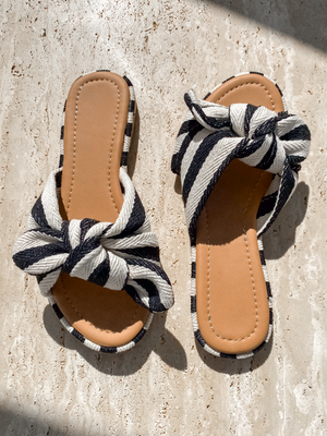 Rachael Knot Slides in Black - Stitch And Feather
