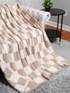 Checkerboard Throw Blanket - Stitch And Feather