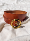Circle Leather Belt in Tan - Stitch And Feather