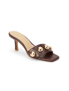 Theo Heeled Sandal in Burgundy - Stitch And Feather