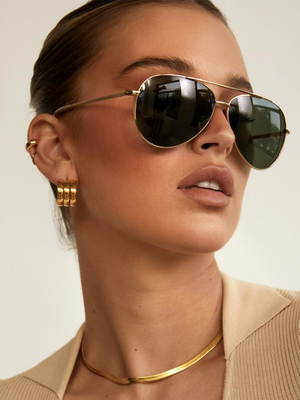Campbell Sunnies in Gold/Green - Stitch And Feather