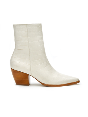 Caty Boot in Bone Croc - Stitch And Feather