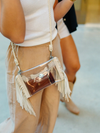 Clear Fringe Crossbody Bag in Beige - Stitch And Feather