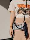 Clear Fringe Crossbody Bag in Black - Stitch And Feather