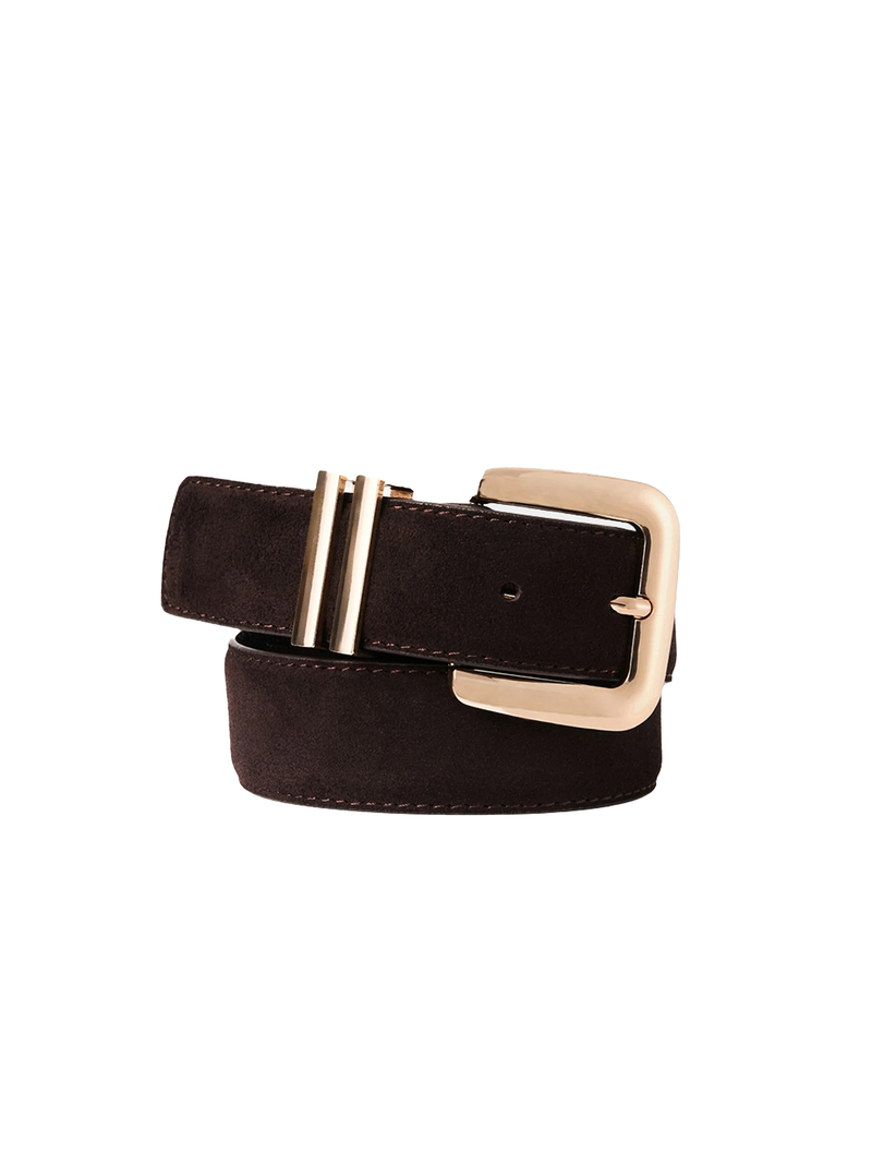 Delta Belt in Dark Cacao Suede - Stitch And Feather