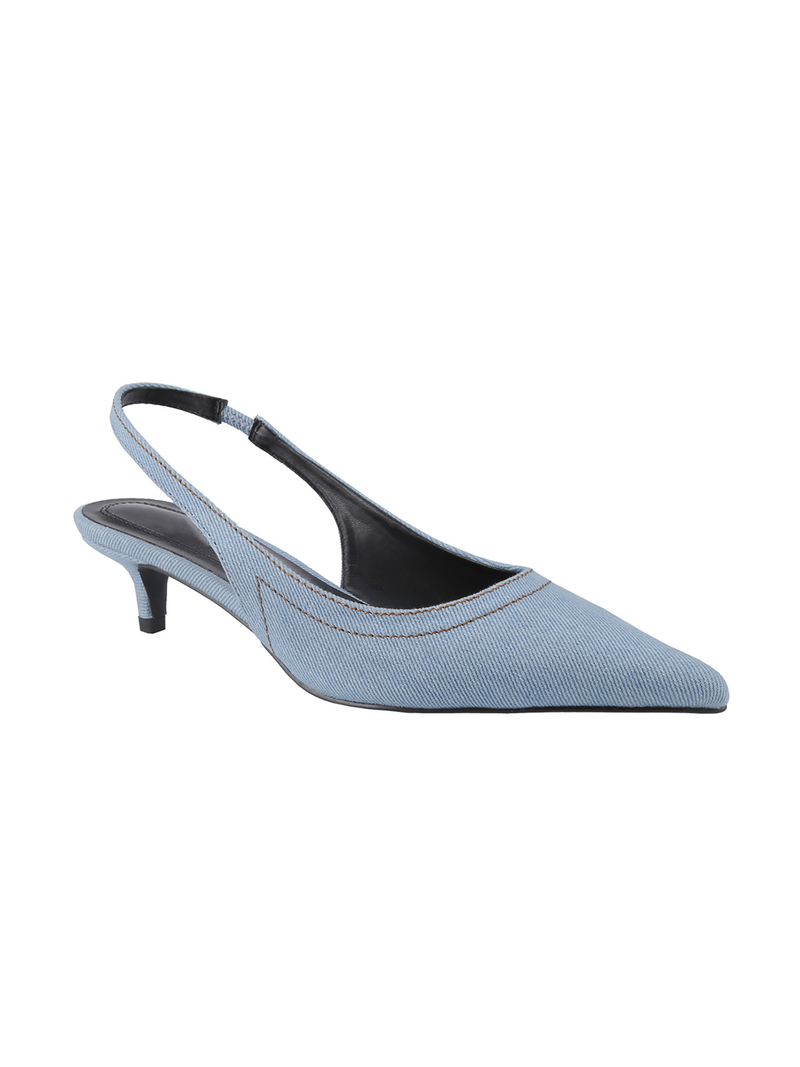 Dolce Denim Sling Back Heel - Stitch And Feather