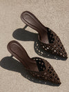 Dottie Woven Pump in Dark Cacao - Stitch And Feather