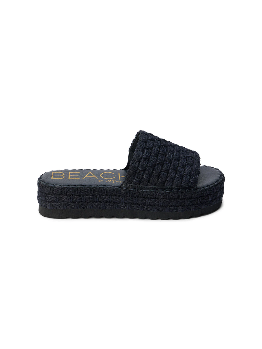 Del Mar Raffia Slide in Ebony - Stitch And Feather