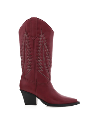 Marmalade Cowboy Boot in Garnet - Stitch And Feather