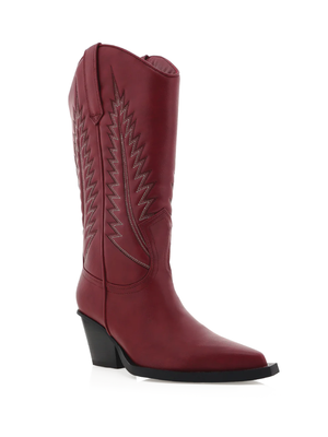 Marmalade Cowboy Boot in Garnet - Stitch And Feather