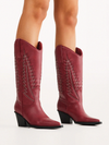 Marmalade Cowboy Boot in Garnet - Stitch And Feather