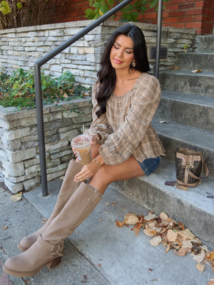 Apple Cider Plaid Blouse - Stitch And Feather