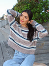 Blueberry Stripe Knit Sweater - Stitch And Feather