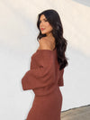 Easton Knit Top in Brown - Stitch And Feather