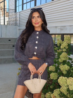 Arlo Cable Knit Sweater in Charcoal