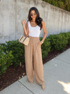 Anya Linen Pants in Tan - Stitch And Feather