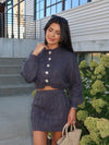 Arlo Cable Knit Sweater in Charcoal