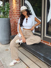 Ramona Barrel Sweatpants in Taupe