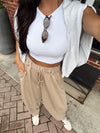 Ramona Barrel Sweatpants in Taupe