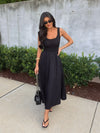 Freya Midi Dress in Black - Stitch And Feather