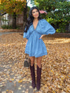 Atler Denim Mini Dress - Stitch And Feather