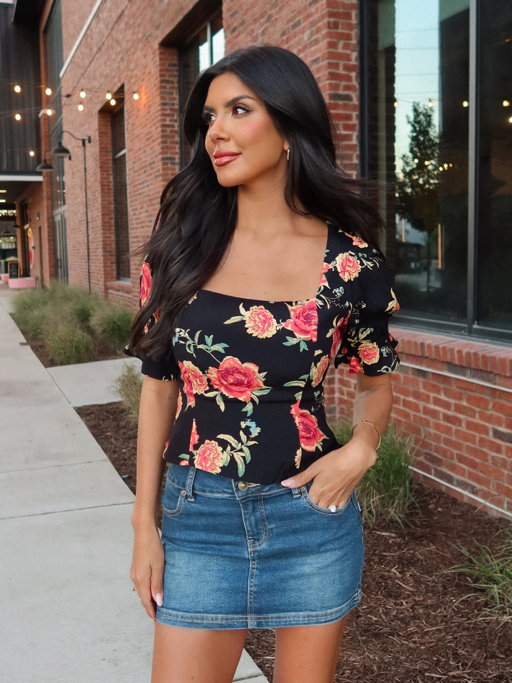 Sundown Floral Crop Top - Stitch And Feather