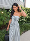 Rylann Stripe Knit Jumpsuit - Stitch And Feather