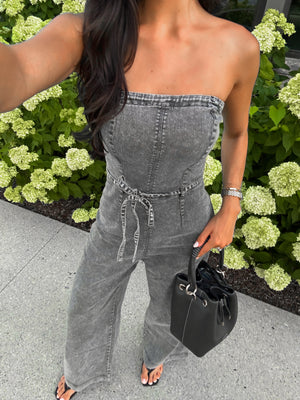 Take it Easy Denim Jumpsuit - Stitch And Feather