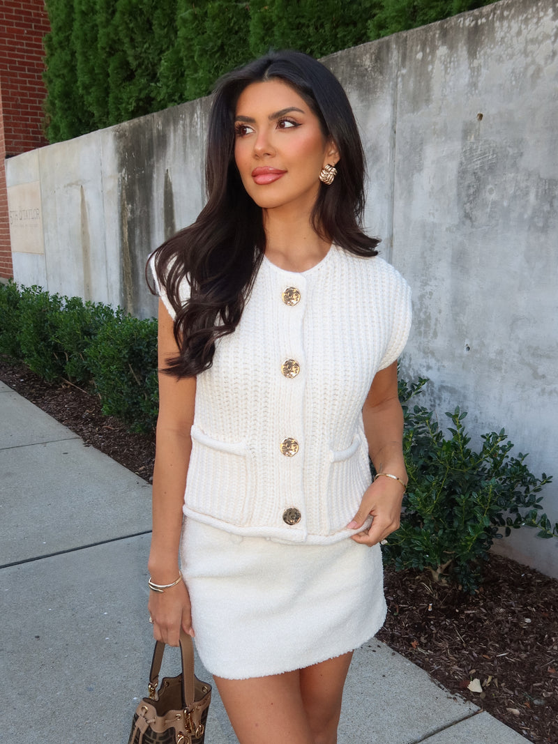 Layken Knit Top in Ivory - Stitch And Feather