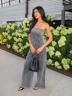 Take it Easy Denim Jumpsuit - Stitch And Feather